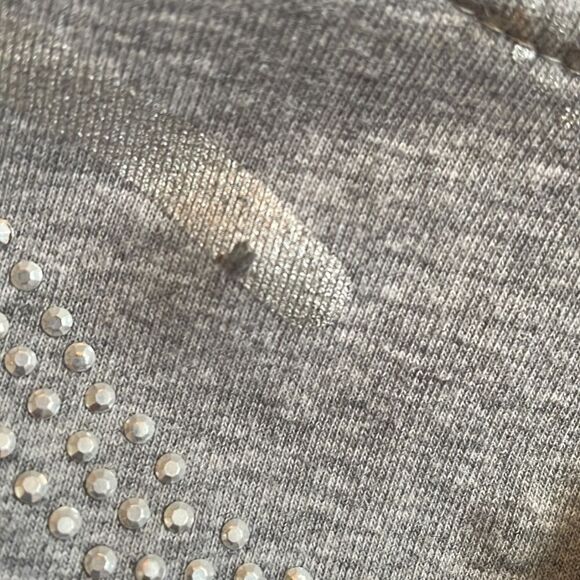 BCBG Max Azria gray/silver with bling cotton/spandex knit jacket - Picture 9 of 11